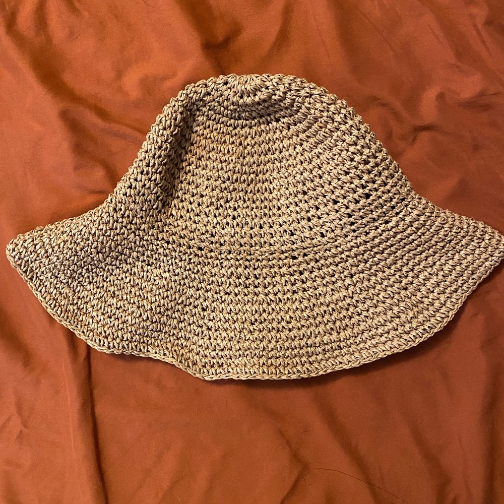 Avenue Woven Straw Bucket Hat - Natural Tan